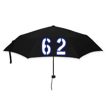 62 Zahl Symbol - Regenschirm (klein) - Schwarz - Vorne