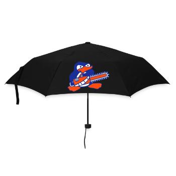 Dangereuse tronçonneuse pingouin Nasty Angry Saw - Parapluie standard - noir - Devant