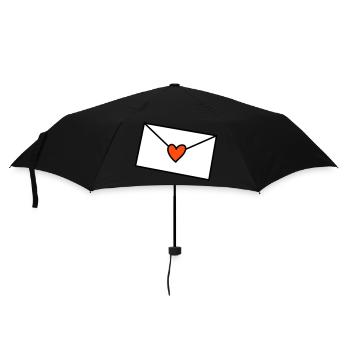 Letter Heart Tricolor - Umbrella (small) - black - Front