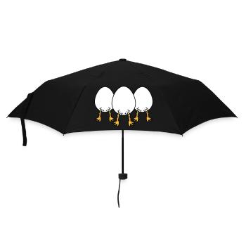 Chick In Egg Crew - Umbrella (small) - black - Front
