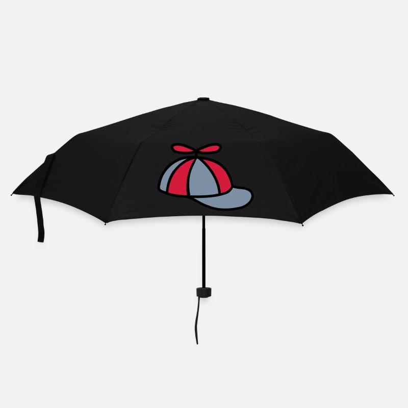 Propellermütze Windrad Hut Design - Regenschirm (klein) - Schwarz