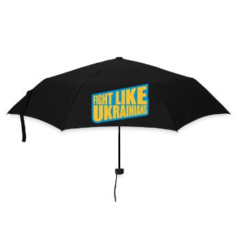 fight like ukrainians quote - Umbrella (small) - black - Front
