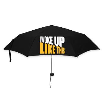 woke up like this - Umbrella (small) - black - Front