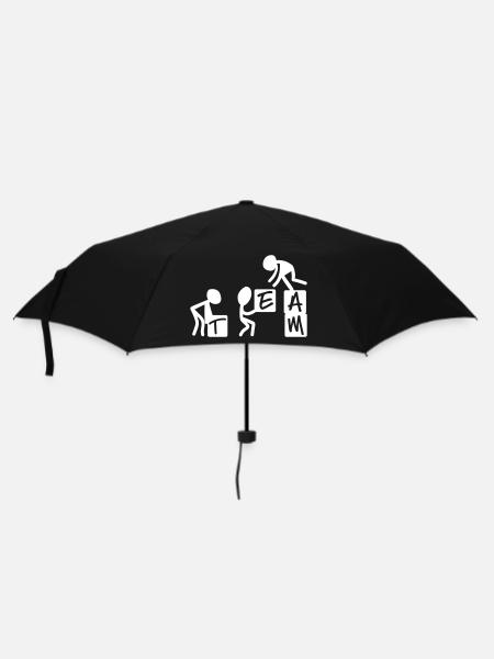 Team - Regenschirm (klein) - Schwarz