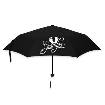 Empreinte de pied Bébé Grand-père Première fois Grand-père Grand-père - Parapluie standard - noir - Devant
