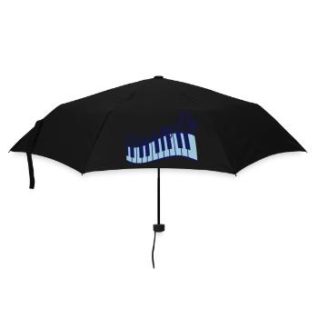 Music is my Life Musik Leben Keyboard Piano Tasten - Regenschirm (klein) - Schwarz - Vorne