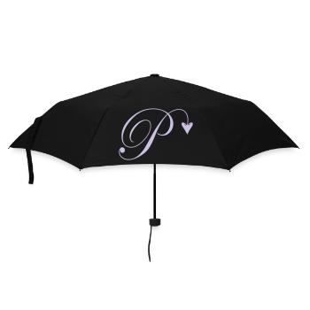 Monogram P Heart Vine - Umbrella (small) - black - Front