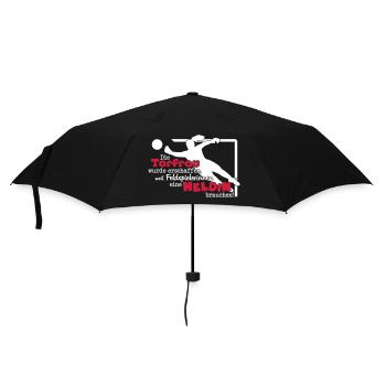 Torfrau - Heldin des Fußballplatzes - Regenschirm (klein) - Schwarz - Vorne
