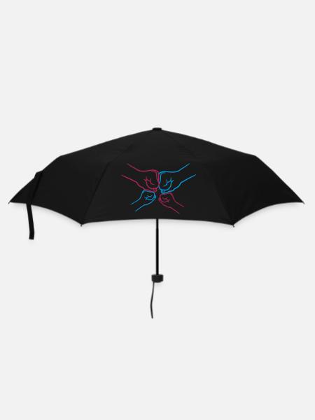 Fäuste 2 Kinder - Regenschirm (klein) - Schwarz