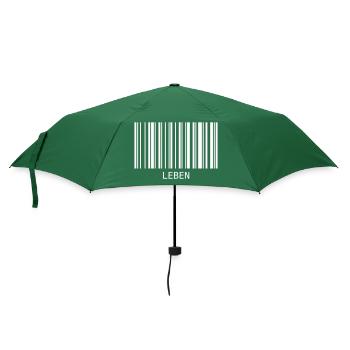 Barcode das Wort Leben Code lustig Lebensstil - Regenschirm (klein) - Flaschengrün - Vorne