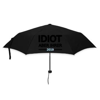 Idiot Pärchen 2019 Mann Design Motiv Grunge Vector - Regenschirm (klein) - Schwarz - Vorne