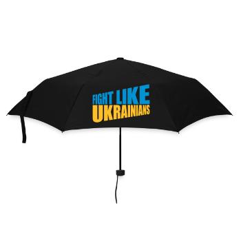 fight like ukrainians quote - Umbrella (small) - black - Front