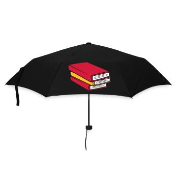 Design gestapelte Bücher Comic - Regenschirm (klein) - Schwarz - Vorne