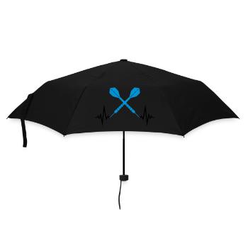 cool logo frequenz herzschlag puls text spielen da - Regenschirm (klein) - Schwarz - Vorne