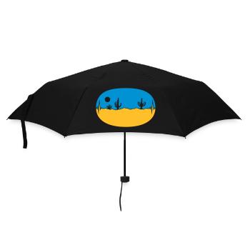 Skyline Frequency Desert Landscape - Umbrella (small) - black - Front