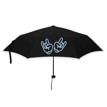 rock hands - Umbrella (small) - black - Front