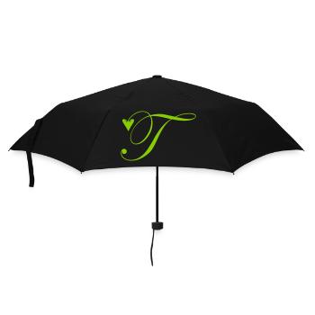 Monogram T Heart Vine - Umbrella (small) - black - Front