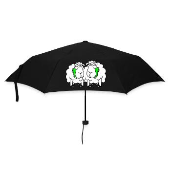Deux moutons mangent de l’herbe 2 amis Équipe affamée - Parapluie standard - noir - Devant