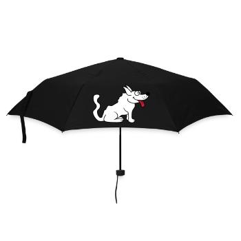 Dear dog sticks out his tongue happily - Umbrella (small) - black - Front