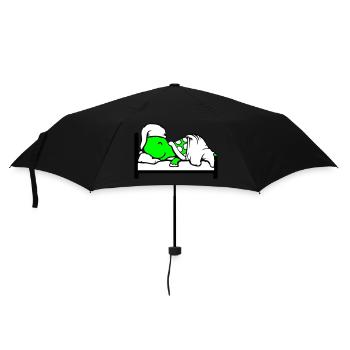 tortue dort lit fatigué somnolence tête rêvant - Parapluie standard - noir - Devant