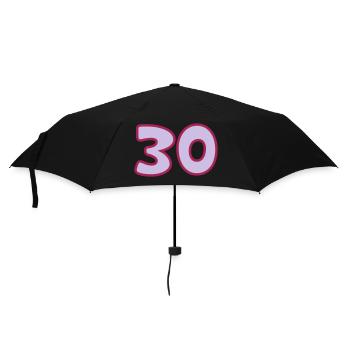 30. Geburtstag 30 Jahre - Regenschirm (klein) - Schwarz - Vorne