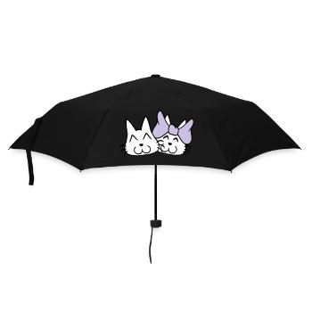 2 chats couple femme homme deux couples Saint-Valentin - Parapluie standard - noir - Devant