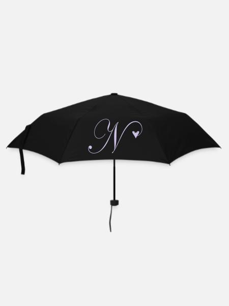 Monogramme N Cœur Vigne - Parapluie standard - noir