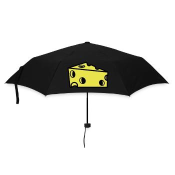 fromage suisse en tranches avec des trous - Parapluie standard - noir - Devant
