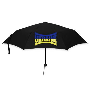 Flagge Balken Ukraine - Regenschirm (klein) - Schwarz - Vorne