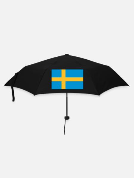 Flagge Schwedens - Regenschirm (klein) - Schwarz