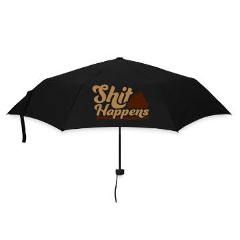 Kacke Haufen Shit happens - Regenschirm (klein) - Schwarz - Vorne