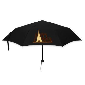 Happy Camper Tent Design - Umbrella (small) - black - Front