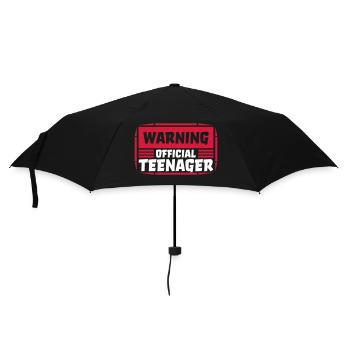 warning official teenage quote - Umbrella (small) - black - Front