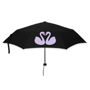 🦢Enchanting Pink Swans in Love-Eternal Love - Umbrella (small) - black - Front