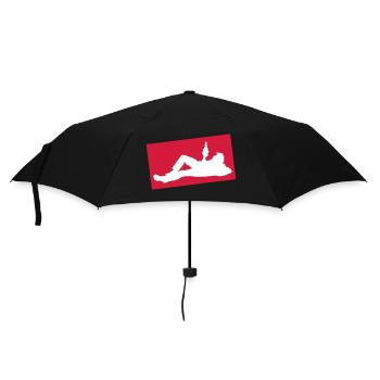 Drinking Beer Silhouette - Umbrella (small) - black - Front