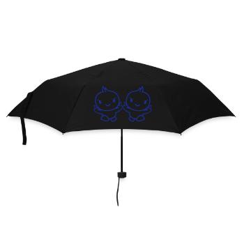 2 Birds Evil Middle Finger Show Bad Boys Running - Umbrella (small) - black - Front