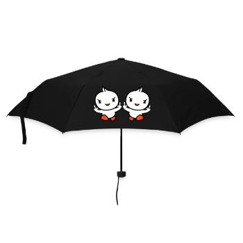 2 Birds Evil Middle Finger Show Bad Boys Running - Umbrella (small) - black - Front