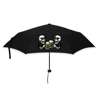 Skelett Party Bier Team - Regenschirm (klein) - Schwarz - Vorne