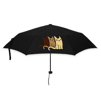 Équipage 3 chats mignons - Parapluie standard - noir - Devant