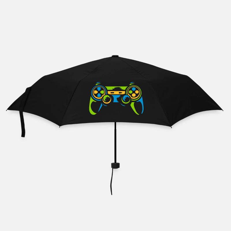 Bunter Controller Retro Konsole - Regenschirm (klein) - Schwarz