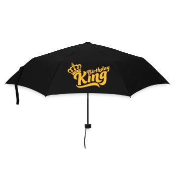 Birthday King Krone Logo - Regenschirm (klein) - Schwarz - Vorne