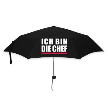 Ich bin "die" Chef - Regenschirm (klein) - Schwarz - Vorne