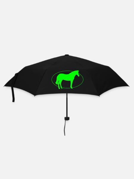 Pferd Horse - Regenschirm (klein) - Schwarz