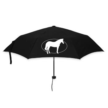 Pferd Horse - Regenschirm (klein) - Schwarz - Vorne