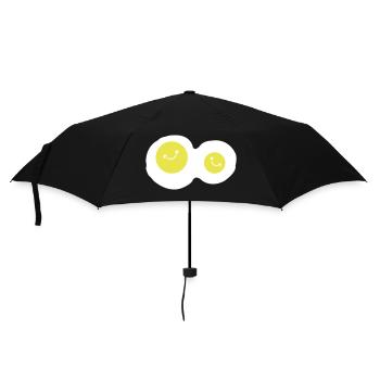 fried eggs smile - Umbrella (small) - black - Front