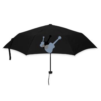 Musiker 3 Gitarren Gitarrist - Regenschirm (klein) - Schwarz - Vorne