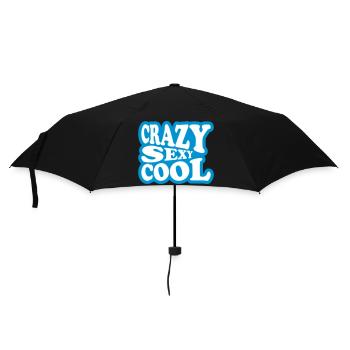 crazy sexy cool Design - Regenschirm (klein) - Schwarz - Vorne