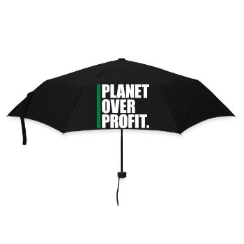planet over profit quote - Umbrella (small) - black - Front