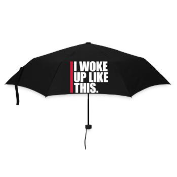woke up like this - Umbrella (small) - black - Front