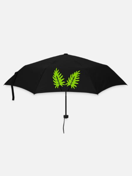 blätter - Regenschirm (klein) - Schwarz
